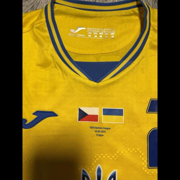 UKRAINE NATIONS LEAGUE 2024 VS CZECHIA MATCH WORN & SIGNED JERSEY Mudryk #20 - Picture 4 of 9